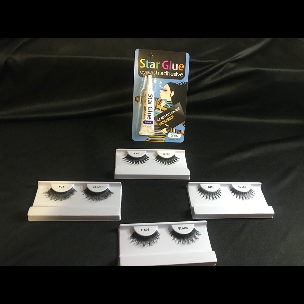 Eyelashes $1 eye lash glue $2